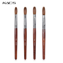 Load image into Gallery viewer, KADS Acrylic Nail Brush Crimped 100% Kolinsky Sable UV Poly Gel Brush Gel Builder Manicure Brush Flat Round Red Wood Nail Brush