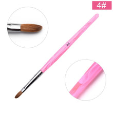Load image into Gallery viewer, KADS Acrylic Nail Brush Crimped 100% Kolinsky Sable UV Poly Gel Brush Gel Builder Manicure Brush Flat Round Red Wood Nail Brush