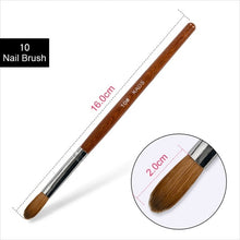 Load image into Gallery viewer, KADS Acrylic Nail Brush Crimped 100% Kolinsky Sable UV Poly Gel Brush Gel Builder Manicure Brush Flat Round Red Wood Nail Brush