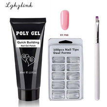 Load image into Gallery viewer, 14pcs/set Poly Gel Set LED Clear UV Gel Varnish Nail Polish Art Kit Quick Building Extending Nail Length Hard Gel Polygel Kit