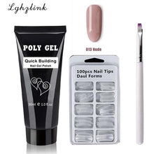 Load image into Gallery viewer, 14pcs/set Poly Gel Set LED Clear UV Gel Varnish Nail Polish Art Kit Quick Building Extending Nail Length Hard Gel Polygel Kit