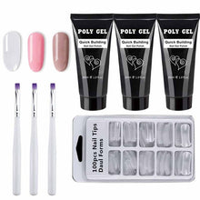 Load image into Gallery viewer, 14pcs/set Poly Gel Set LED Clear UV Gel Varnish Nail Polish Art Kit Quick Building Extending Nail Length Hard Gel Polygel Kit