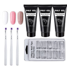 Load image into Gallery viewer, 14pcs/set Poly Gel Set LED Clear UV Gel Varnish Nail Polish Art Kit Quick Building Extending Nail Length Hard Gel Polygel Kit