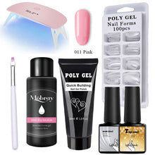 Load image into Gallery viewer, 14pcs/set Poly Gel Set LED Clear UV Gel Varnish Nail Polish Art Kit Quick Building Extending Nail Length Hard Gel Polygel Kit