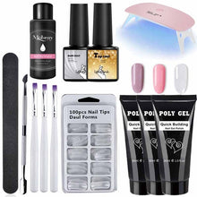 Load image into Gallery viewer, 14pcs/set Poly Gel Set LED Clear UV Gel Varnish Nail Polish Art Kit Quick Building Extending Nail Length Hard Gel Polygel Kit