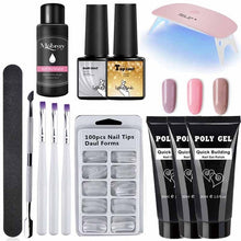 Load image into Gallery viewer, 14pcs/set Poly Gel Set LED Clear UV Gel Varnish Nail Polish Art Kit Quick Building Extending Nail Length Hard Gel Polygel Kit