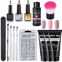Load image into Gallery viewer, 14pcs/set Poly Gel Set LED Clear UV Gel Varnish Nail Polish Art Kit Quick Building Extending Nail Length Hard Gel Polygel Kit
