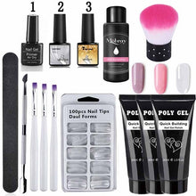 Load image into Gallery viewer, 14pcs/set Poly Gel Set LED Clear UV Gel Varnish Nail Polish Art Kit Quick Building Extending Nail Length Hard Gel Polygel Kit