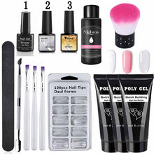 Load image into Gallery viewer, 14pcs/set Poly Gel Set LED Clear UV Gel Varnish Nail Polish Art Kit Quick Building Extending Nail Length Hard Gel Polygel Kit
