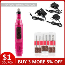 Load image into Gallery viewer, 1Set Professional Electric Nail Drill Machine Kit Manicure Machine Nail Art Pen Pedicure Nail File Nail Art Tools Kit