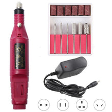 Load image into Gallery viewer, 1 conjunto de potência profissional máquina manicure elétrica caneta pedicure prego arquivo ferramentas 6 bits broca prego máquina broca equipamento