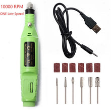 Load image into Gallery viewer, 1 conjunto de potência profissional máquina manicure elétrica caneta pedicure prego arquivo ferramentas 6 bits broca prego máquina broca equipamento