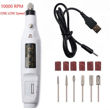 Load image into Gallery viewer, 1 conjunto de potência profissional máquina manicure elétrica caneta pedicure prego arquivo ferramentas 6 bits broca prego máquina broca equipamento