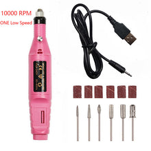 Load image into Gallery viewer, 1 conjunto de potência profissional máquina manicure elétrica caneta pedicure prego arquivo ferramentas 6 bits broca prego máquina broca equipamento