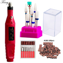Load image into Gallery viewer, Manicure Machine Set for Mill Cutters Electric Nail Drill Bits Apparatus Ceramic Nail Pedicure Milling Cutter Nail Art Tools Kit