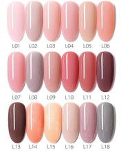 Load image into Gallery viewer, 18pcs/kit GDCOCO  Jelly Gel Nude Color Nail Gel Polish Clear Nail Varnish Soak off UV LED Glitter Transparent Color Gel Varnish