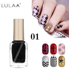 Load image into Gallery viewer, LULAA 6ml 12 Colors Nail Gel Oil Stamping Nail Polish DIY Stamping Nail Lacquer for Christmas Nail Art Painting Printing Varnish