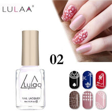 Load image into Gallery viewer, LULAA 6ml 12 Colors Nail Gel Oil Stamping Nail Polish DIY Stamping Nail Lacquer for Christmas Nail Art Painting Printing Varnish