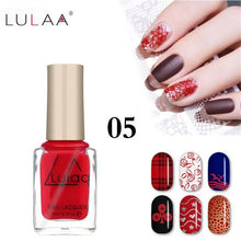 Load image into Gallery viewer, LULAA 6ml 12 Colors Nail Gel Oil Stamping Nail Polish DIY Stamping Nail Lacquer for Christmas Nail Art Painting Printing Varnish