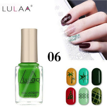 Load image into Gallery viewer, LULAA 6ml 12 Colors Nail Gel Oil Stamping Nail Polish DIY Stamping Nail Lacquer for Christmas Nail Art Painting Printing Varnish