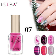 Load image into Gallery viewer, LULAA 6ml 12 Colors Nail Gel Oil Stamping Nail Polish DIY Stamping Nail Lacquer for Christmas Nail Art Painting Printing Varnish