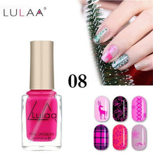 Load image into Gallery viewer, LULAA 6ml 12 Colors Nail Gel Oil Stamping Nail Polish DIY Stamping Nail Lacquer for Christmas Nail Art Painting Printing Varnish