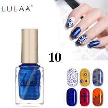 Load image into Gallery viewer, LULAA 6ml 12 Colors Nail Gel Oil Stamping Nail Polish DIY Stamping Nail Lacquer for Christmas Nail Art Painting Printing Varnish