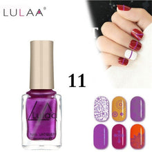 Load image into Gallery viewer, LULAA 6ml 12 Colors Nail Gel Oil Stamping Nail Polish DIY Stamping Nail Lacquer for Christmas Nail Art Painting Printing Varnish